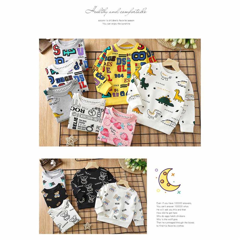 Cotton Kids Hoodie Long Sleeve Pullover Shirt for Baby & Toddler Boys Girls Spring/Fall Top Soft Children's Clothing (2-8Y)