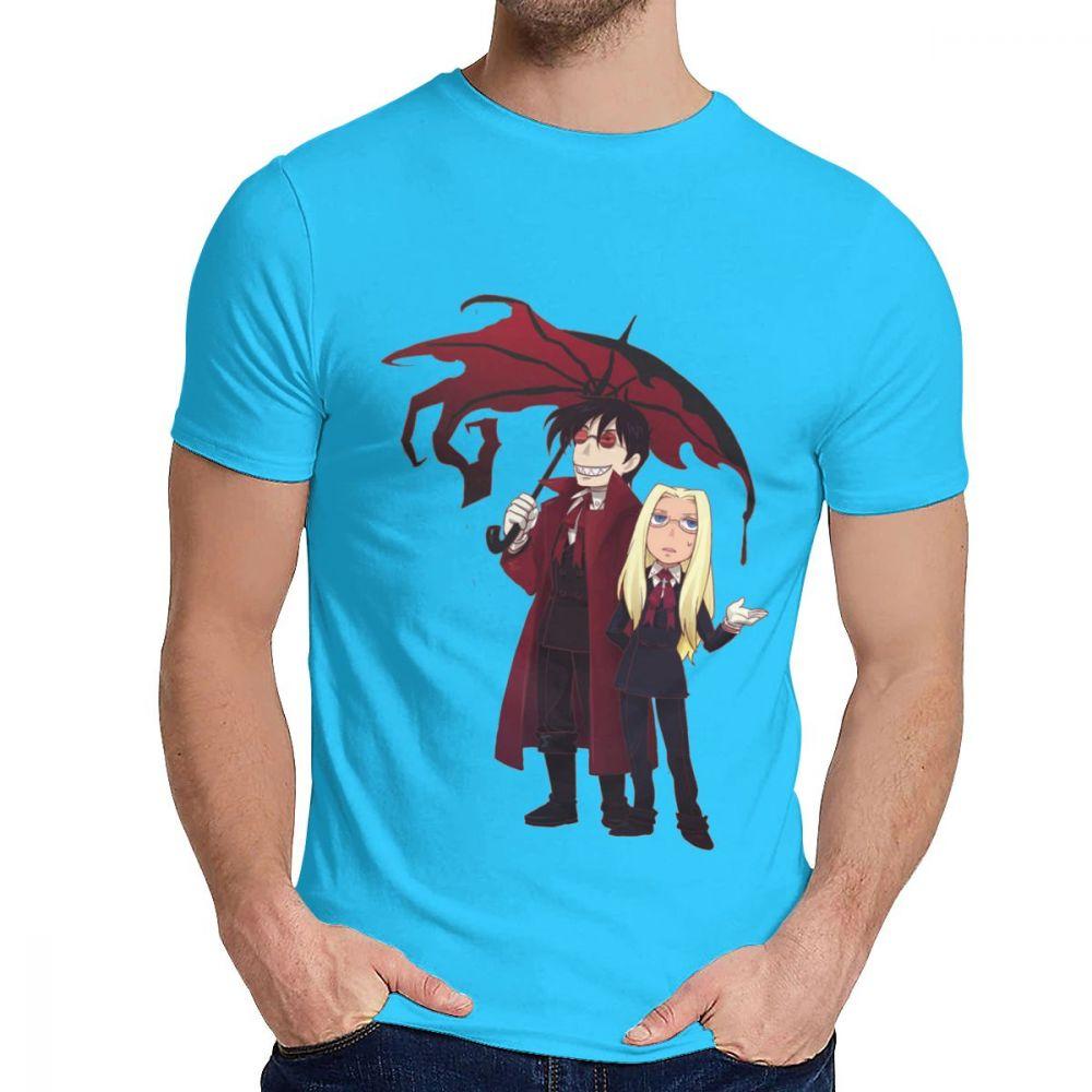 Streetwear Hellsing And Alucard Cartoon Style Tee Shirt For Men Crazy Great T Shirt O Neck