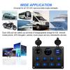 Boat Switch Panel Car Switch Panel Waterproof Digital Voltmeter Dual USB Port 12V Outlet Combination Marine LED Rocker 5 Gang