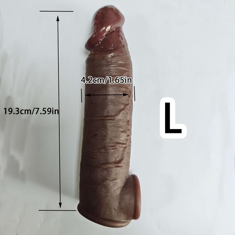 Realistic Silicone Penis Sleeve Set with Ring, Lifelike Texture, Soft & Durable Material, Reusable Male Adult Toy, Intimate Accessory