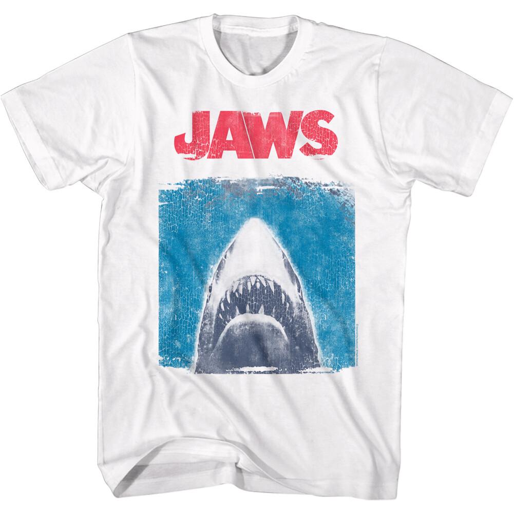 Jaws Vintage Distressed Poster Men T Shirt Great White Shark Attack Ocean Deep XXXXL