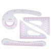 4pcs Multifunction Pattern Ruler Plastic Drafting Tool Durable Curve Ruler  Clothing Design