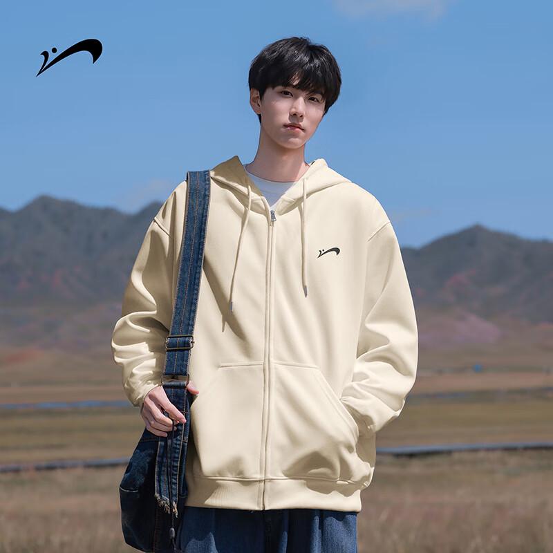 Guirenniao Men's Spring/Autumn Zip-Up Hooded Sweatshirt