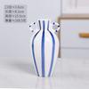 European Hand Painted Striped Ceramic Vase French Light Luxury Living Room Decor