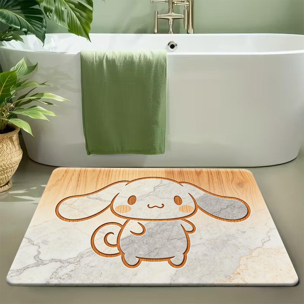 1pc Premium Flannel Creative Doormat, Non-Slip Bottom Mat with Sanrio Cartoon Character Collection Design, Soft and Comfortabl