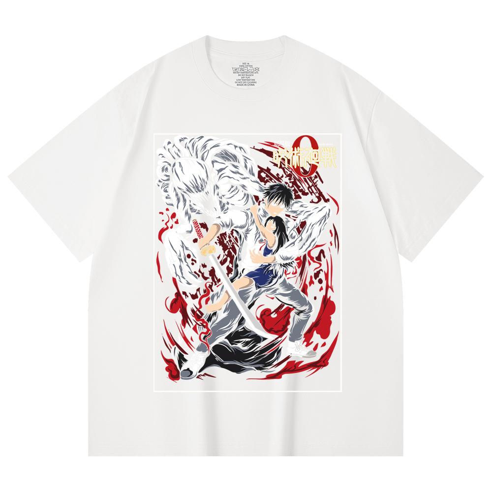 230 Gsm 100% Cotton Jujutsu Kaisen V65 Yuta Print Unisex Heavy Cotton T Shirt