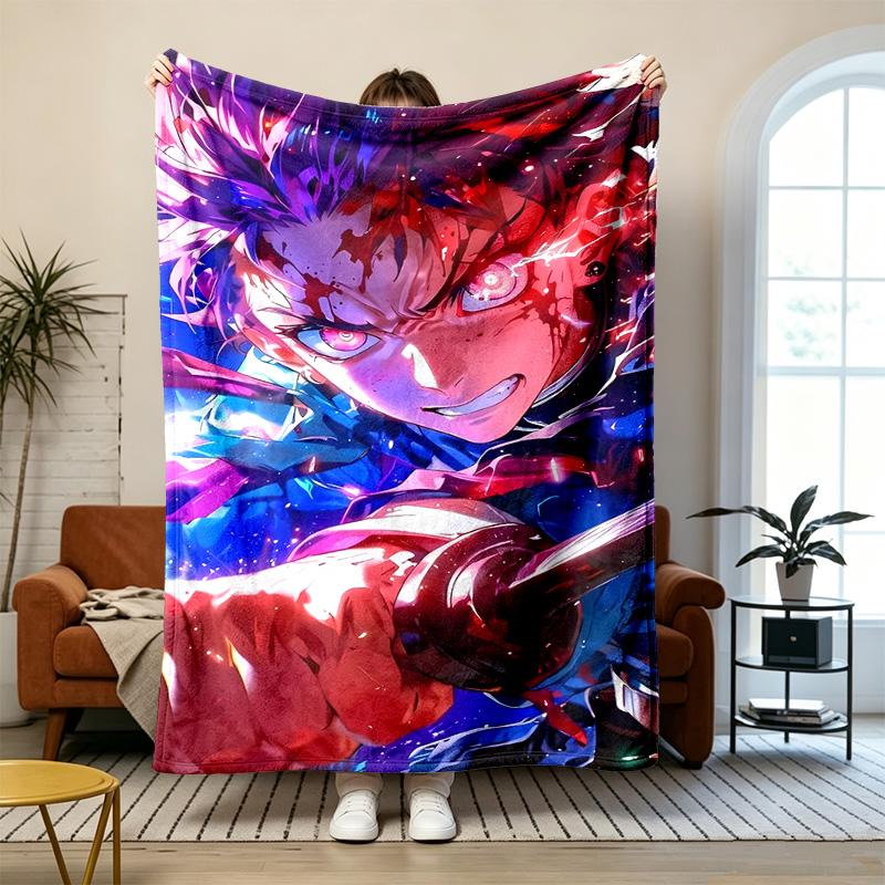 Demon Slayer Soft and comfortable flannel Suitable for sofas living rooms outdoor camping travel and also makes a great anniversary gif