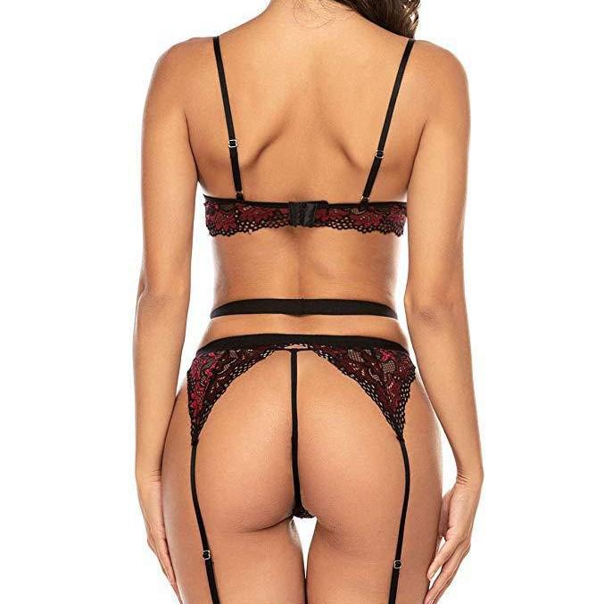 Sensual Embroidered Lace Lingerie Set - European & American Style