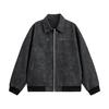 Mens PU Leather Jacket With Notched Collar Slim Fit Casual Outerwear Fall Large Sizes