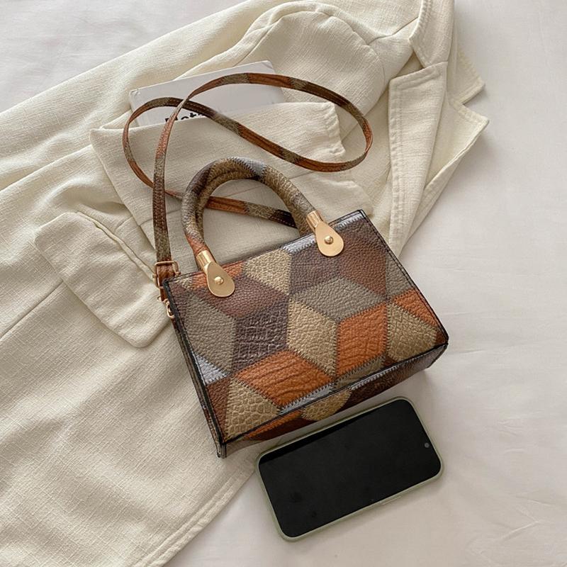 New Women's Design Sense Small Square Bag Fashion Trend High Quality Single Shoulder Crossbody Bag Patchwrok Handbag KTY