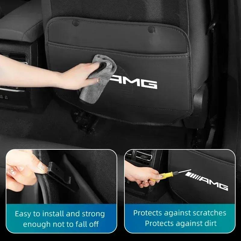 Car Seat Anti Kick Mats Protector Pad For Mercedes Benz AMG A C E Class W201 W210 W108 W204 W205 W203 W211 W124 W177 C180 C200