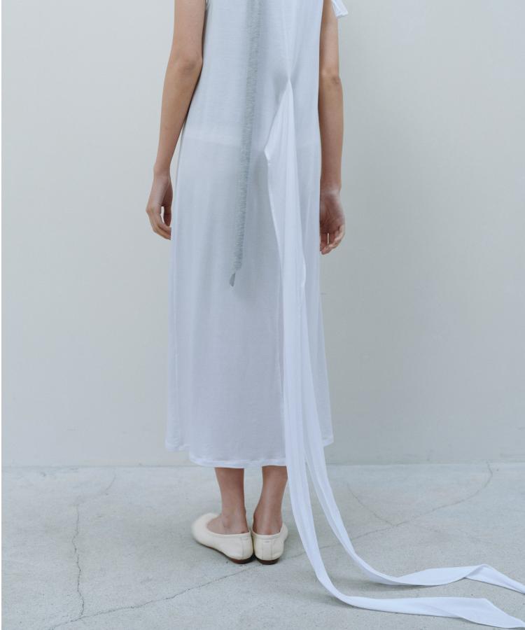 Kasel 2Way Tie Sleeveless Dress, White