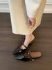 Inner heightening shoes Mary Jane half slippers silver single shoes spring and summer one-pedal women's shoes bag head cool slippers