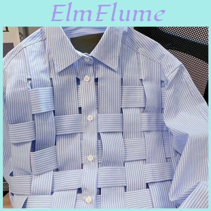 Trendy Shirt Handsome Sleeved Long For Men Lazy Men Spring Striped Woven Shirt Mens Fashion Trend
