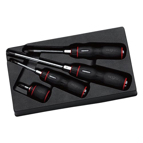 Kyoto Tool (KTC) Nepros Resin Handle Cross Screwdriver Set (4-Piece Set) NTD1P04