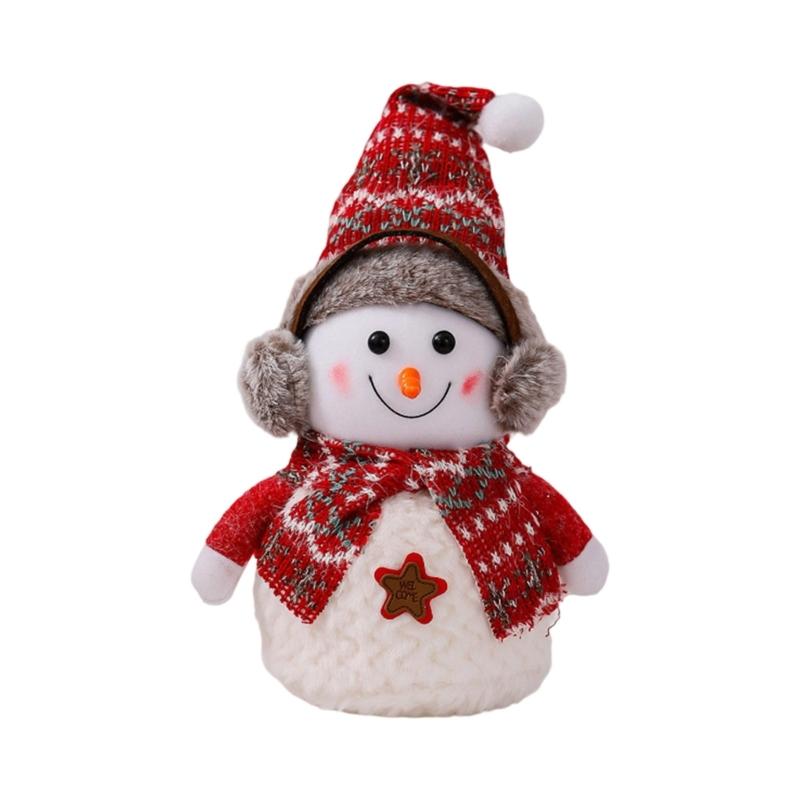 Festival Cotton Snowman Plush Toy Easy Assembly Christmas Decors For Living Room Bedroom Holiday Gift for Family