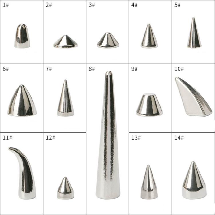 Clous à pointes Rivets Métal Argenté Rivets Décoratifs Punk, 10 Pièces Rivets Pointus à Visser Boucles Bouton Gothique pour Artisanat DIY