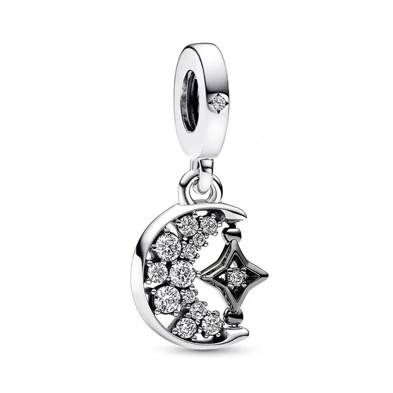 Ciondolo Fascino Argento 925 Fai da Te Torre Porta Castello Nave Angelo per Donne Gioielli Collana Bracciale Boutique