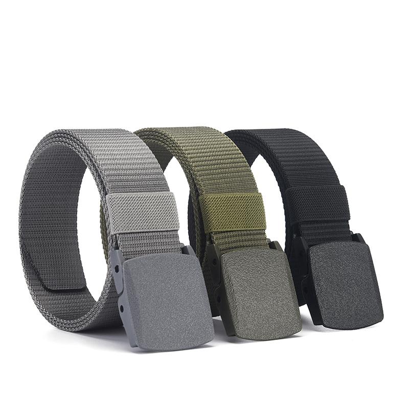 Canvas Belt with Automatic Plastic Buckle - Perfect for Outdoor Sports & Casual Wear Ideal Gift Choice