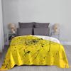 Bumblebee Blanket For Sofa Bed Travel Yellow Black Abstract Jackson Pollock Splatter Modern Contemporary Action