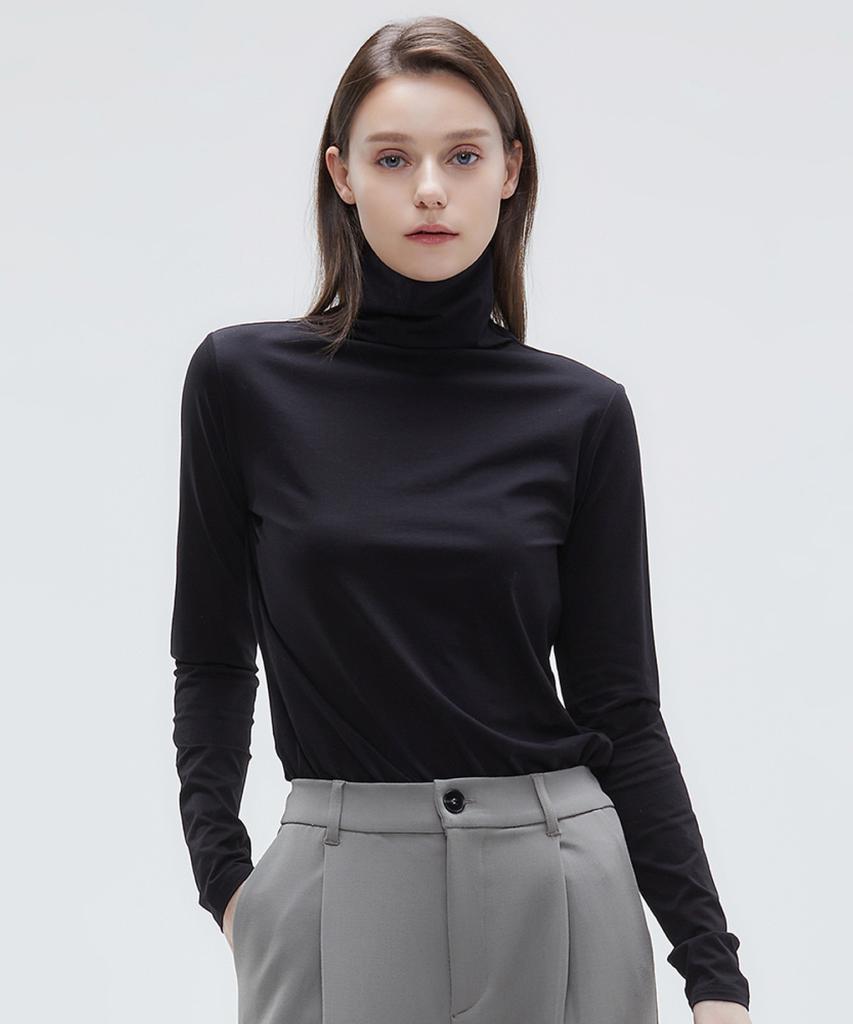 YJACK W_More Tension Slim Fit Roll Neck Long Sleeve T-Shirt (120Gsm) Ljt1822L