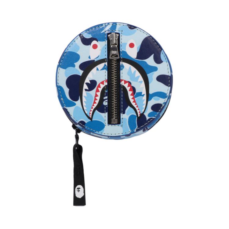 

A Bathing Ape Camouflage Shark Round Design PU Wallet Unisex Wallet Blue Green Pink 0ZXSGM012901P Blue