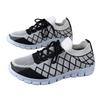 2025 Foreign Trade Four Seasons New Women's Fly-woven Breathable Sports and Leisure Shoes Large Size Round Head Lace-up Knitted Shoes