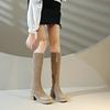 Warm Cotton Women Stretch Knee High Boots Fashion Elegant Modern Slim Long Booties Autumn Winter Laides Slip On Shoes