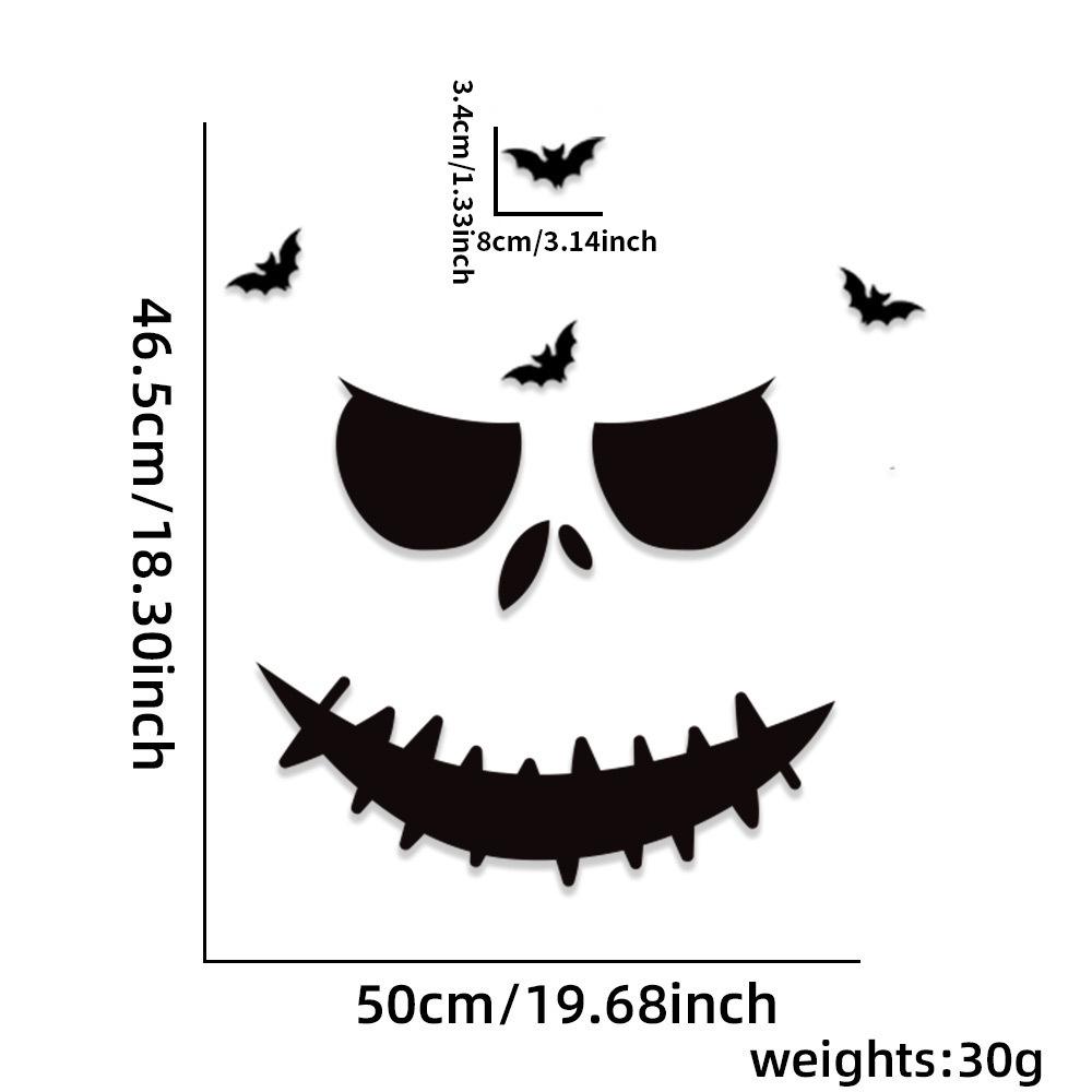 Halloween Door & Wall Stickers: Skeleton, Pumpkin, Ghost Designs