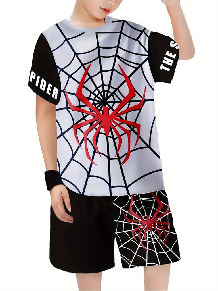 Summer New Casual D Printing Short-sleeved Suit Y Children's Suit Cartoon Letter New