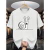 Mens Printed 100 Cotton Tshirt Highquality Fun Snail Pattern Shortsleeved Breathable Versatile Tshirt