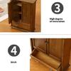 Handmade 1/12 Dollhouses Miniature Wardrobe Model Wood Closet Dollhouses Furniture with Functional Double Door for Display