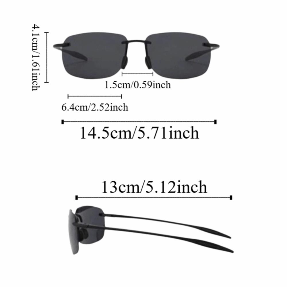 Flexible Frame Polarizing Sport Sunglasses Comfort Fit Colorful Design Frameless Sunglasses Square Shape PC