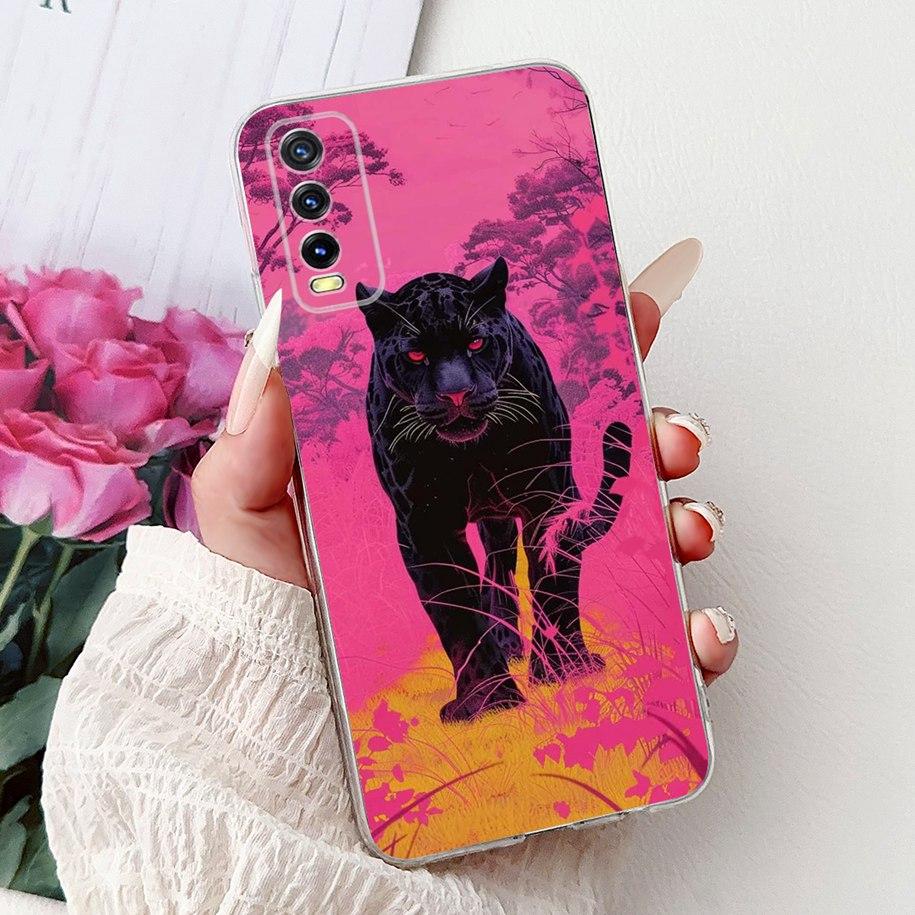 For Vivo Y20i V2027 Case For Vivo Y20 V2029 Y20s Cute Tiger Cartoon Back Cover Soft Silicone Funda For Vivo Y11s Y12s Y12a Cases