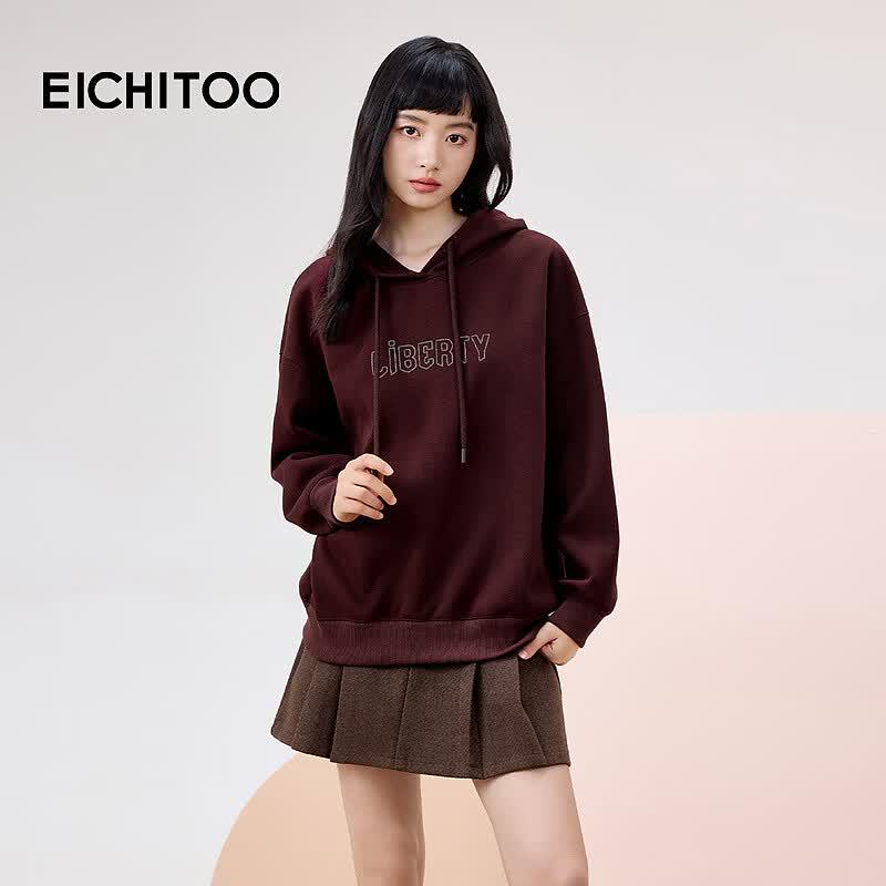 EICHITOO Women s Loose Hooded Fleece Sweatshirt M