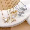Necklace New Butterfly Zircon Necklace Accessories Women's Exquisite Versatile Premium Small Fresh Versatile Titanium Steel Accessories