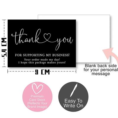 30/50Pcs Thank You for Your Order Card Black & White Cards for Supporting Business Small Shop Gift Decoration Greeting Card