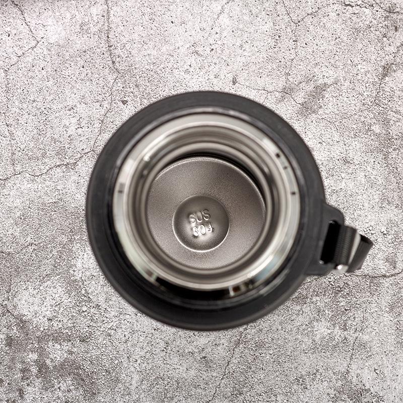 Bouteille d'eau de sport isotherme en acier inoxydable 304 de grande capacité avec cordon - Tasse cadeau portable pour l'extérieur