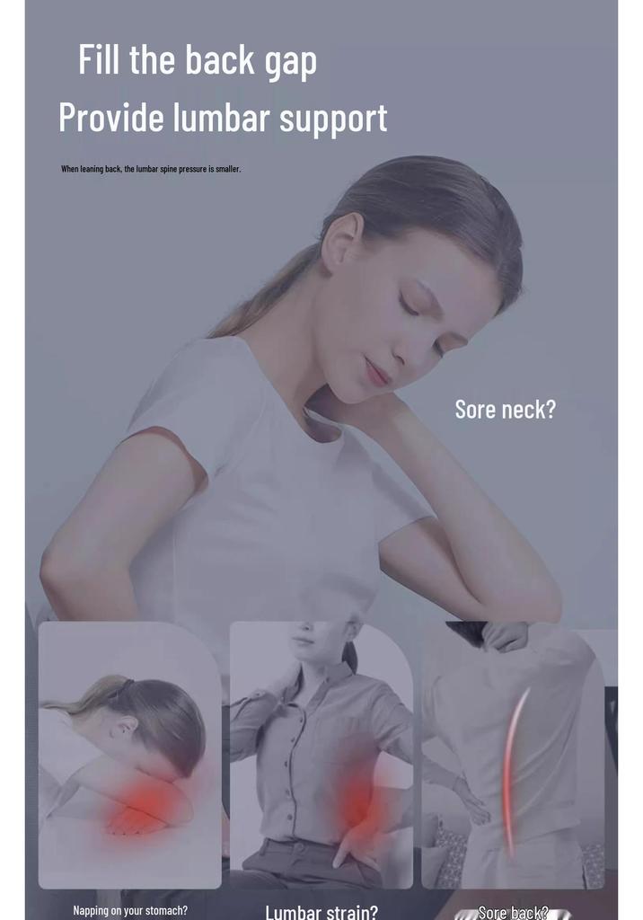 Ergonomic Lumbar and Neck Support Cushion for Comfortable Sitting