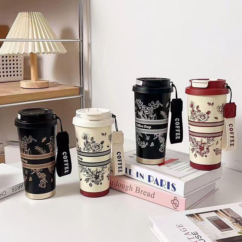 Lily of the Valley Dual-Drink Insulated Cup - 316 Stainless Steel with Carry Rope