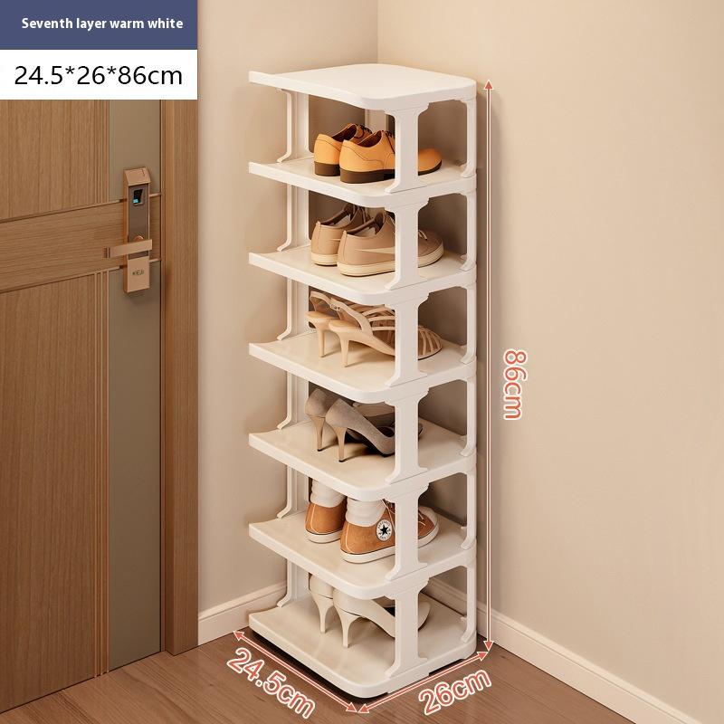 A Multi-layer Plastic Shoe Rack with Large Storage Capacity, Designed for Use In Homes and Dormitories