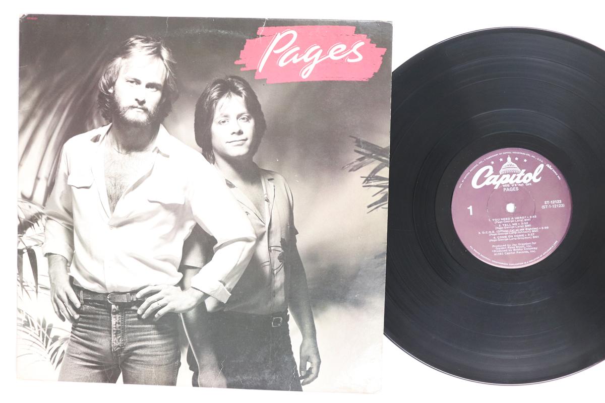 LP Record PAGES  Pages ST12123 CAPITOL 1981 US Rock Used