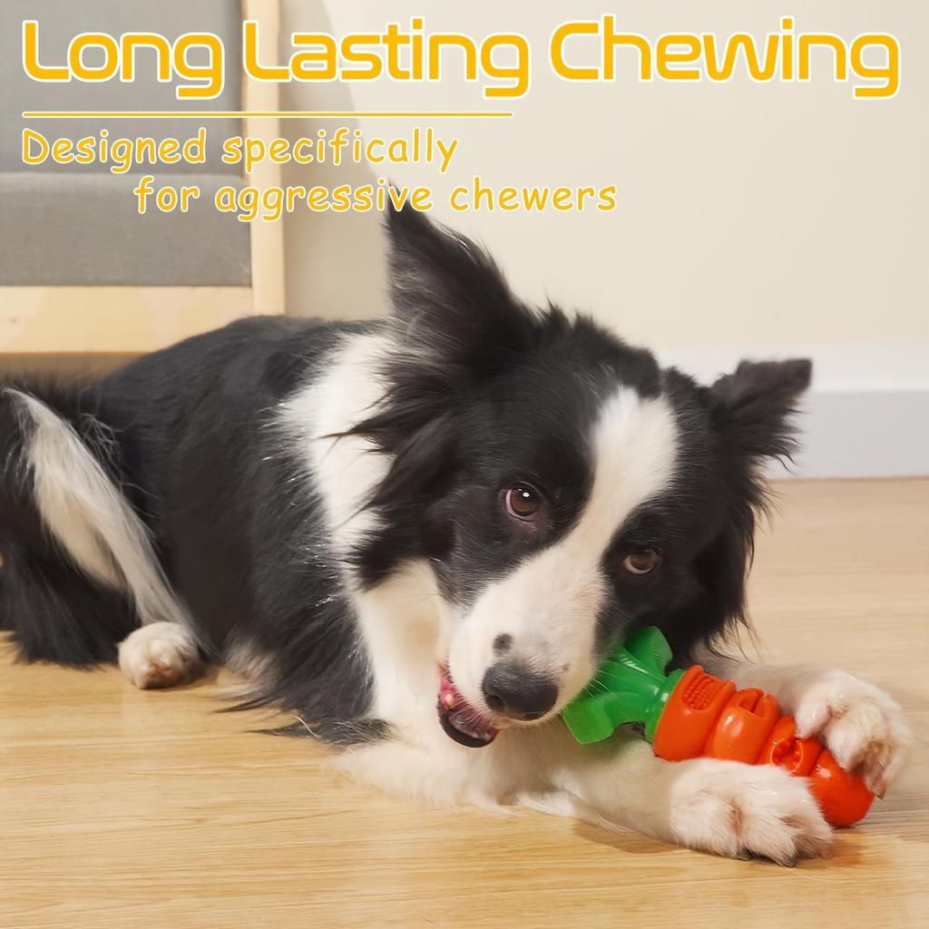 Carrot-Shaped Dog Chew Toy Ideal for Super Chewers