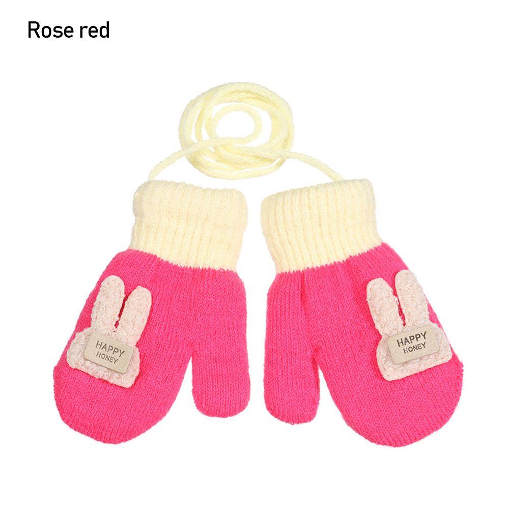 Thicken Mittens for Children Kids Mittens Winter Cute Knitted Gloves Toddler Warm Rope 1-6Years Boy Girl Baby Hand Gloves