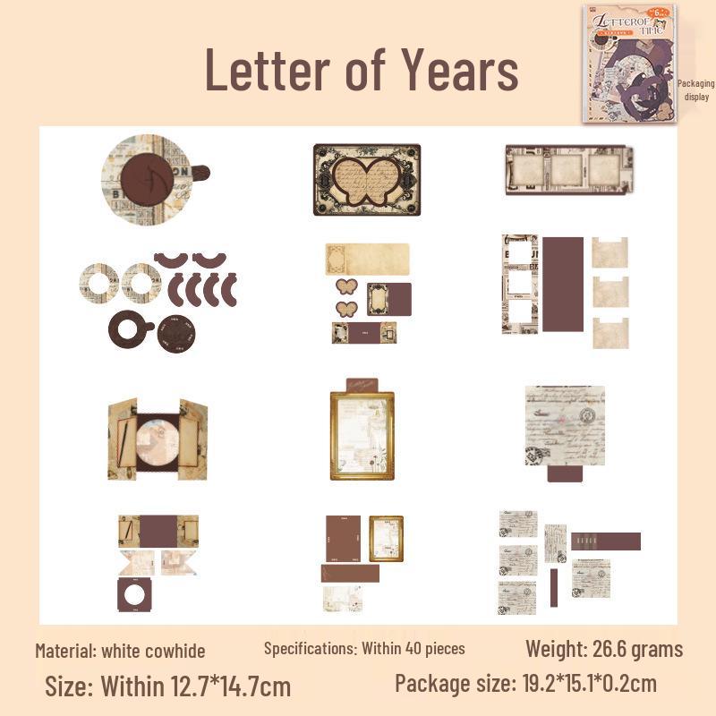 Yuxian Time Treasure Box: Retro DIY Bullet Journal Material Pack (4 Types Available)