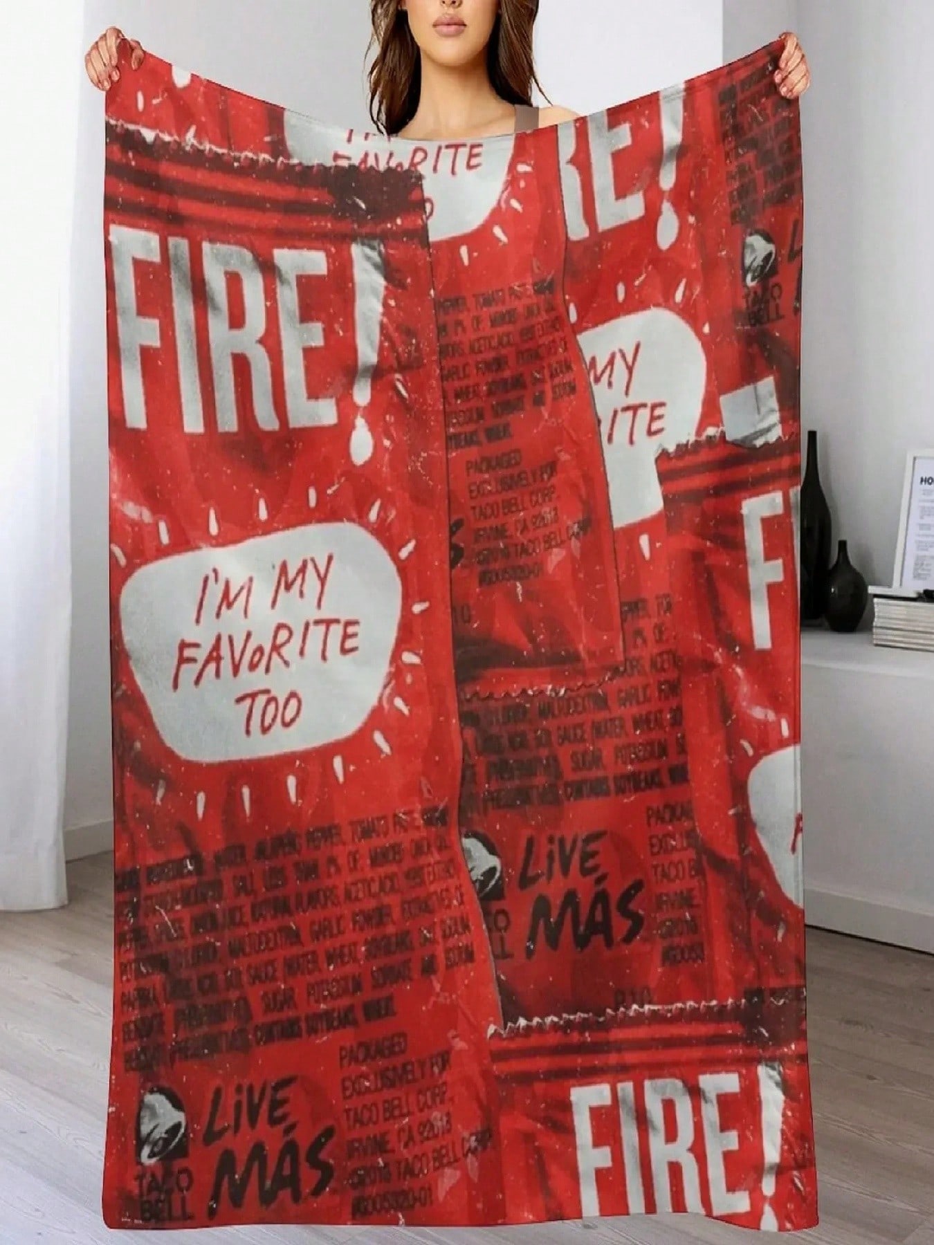 Taco Bell Fire Blanket Throw Blanket Sofa Quilt Blankets For Sofas For Decorative Sofa Heavy To Sleep Blankets 75X95CM