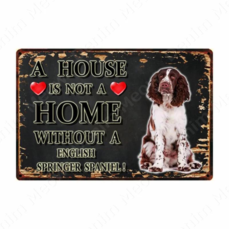 A House Is Not A Home Without A Dog Plaque, Vintage Metal Tin Signs, Bar, Cafe, Home Decor, Springer Spaniel, Wall Art Poster
