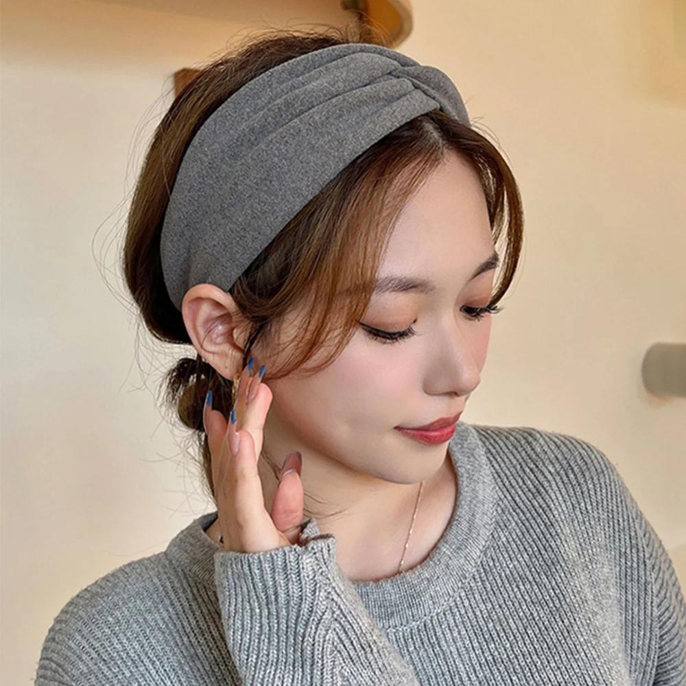Elegant Wide Brimmed Headband Fall Winter Simple Hair Hoop for Washing Fitness Exercise Fashion Daily Outgoing Hair Accessories