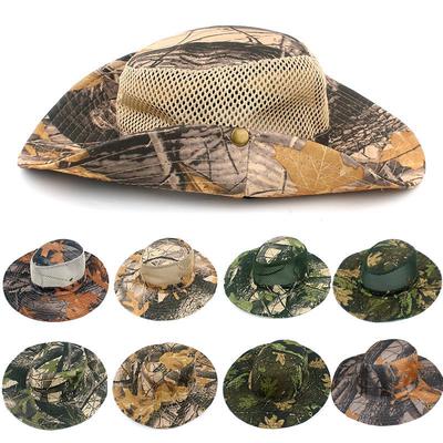 Outdoor Camouflage Eimer Fischerhut Camping Sonnenhut Faltbarer Schirm Reiten Bergsteigen Kappe