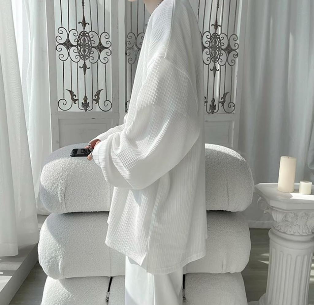 Poperdision Long Sleeve Stylish Popular Solid Plus Sizes Loose Soft To the Oversized Cool for Spring and Men's T-Shirt, Fall/Winter Sweatshirt, Top,